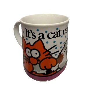 Vintage Max Cat Eat Dog World Mug Recycled Paper‎ Products Japan Ceramic White